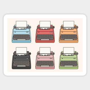 Cute Colourful Typewriters Sticker